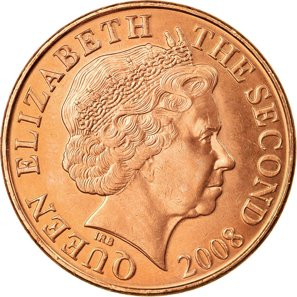 Coin, Jersey, Elizabeth II, 2 Pence, 2008, MS(63), Copper Plated Steel, KM:104