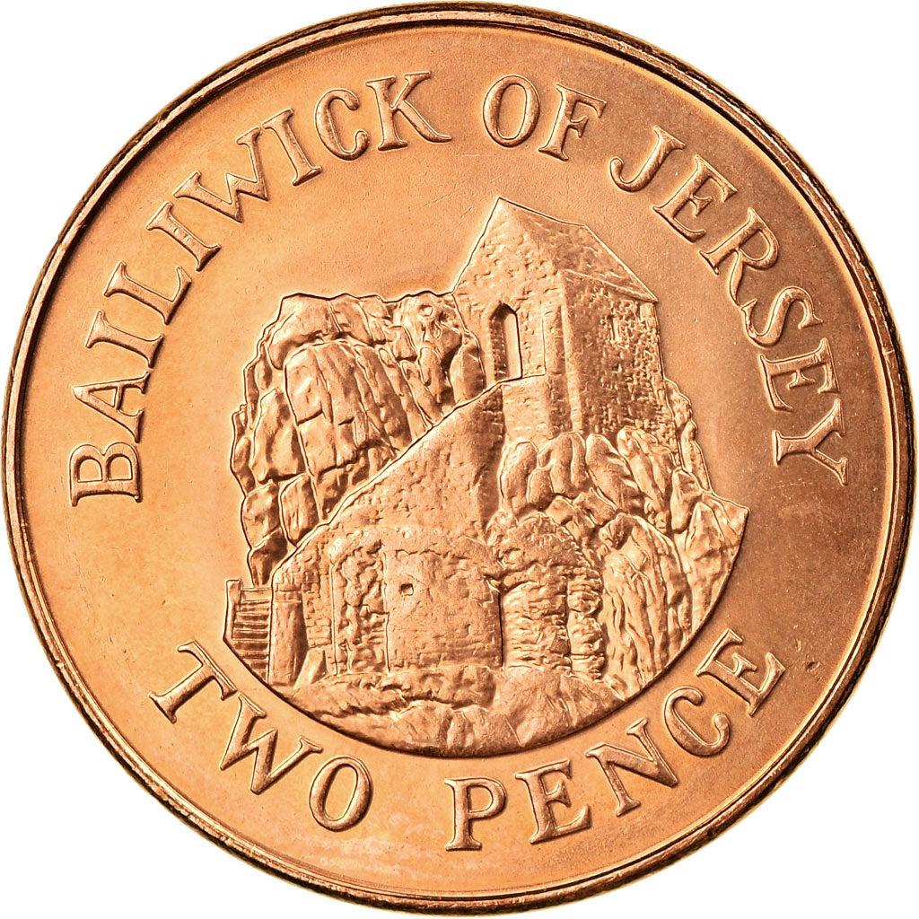 Coin, Jersey, Elizabeth II, 2 Pence, 2008, MS(63), Copper Plated Steel, KM:104
