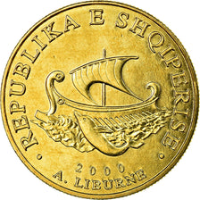 Coin, Albania, 20 Leke, 2000, AU(55-58), Aluminum-Bronze, KM:78