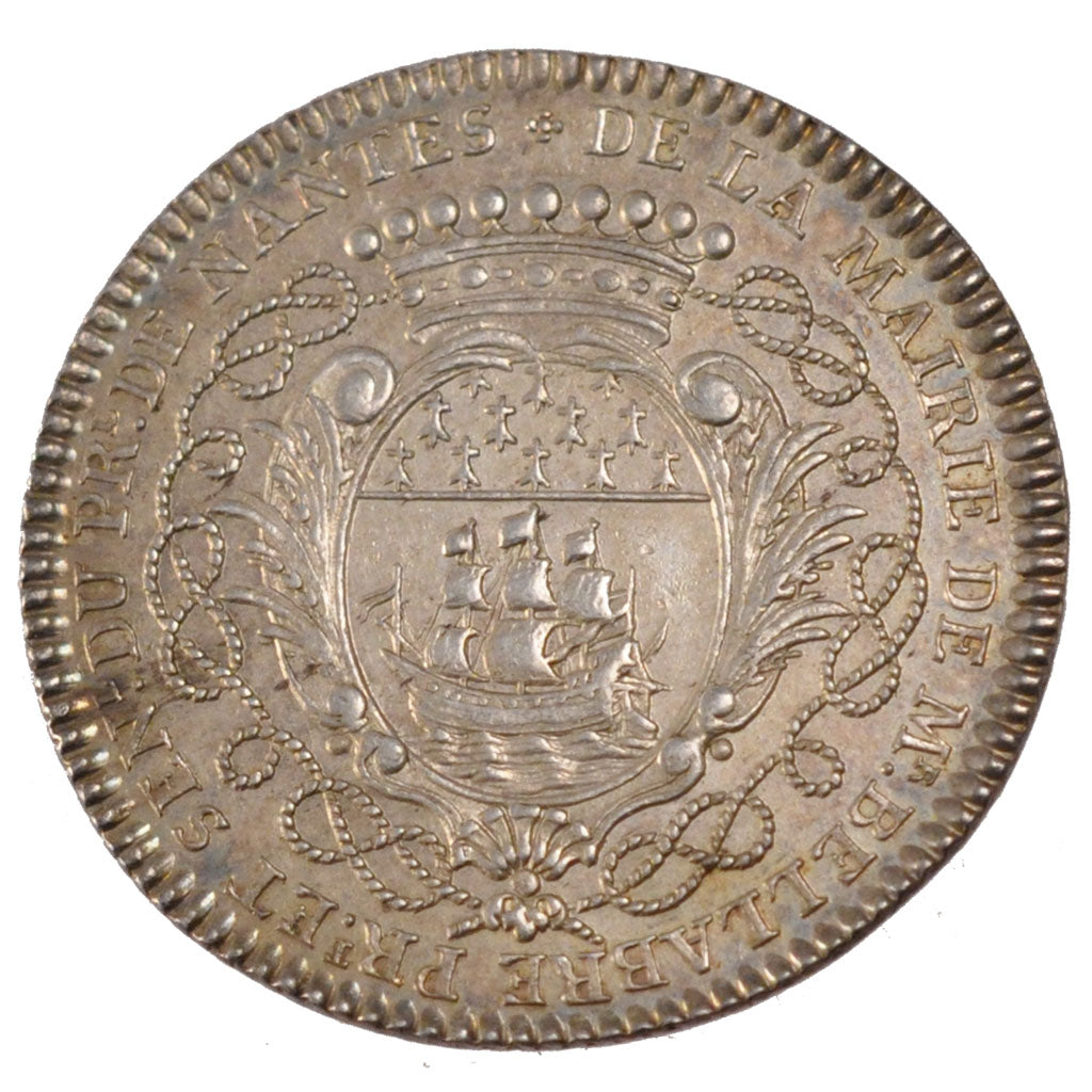 France, Royal, Token, 1752, MS(60-62), Silver, Feuardent #8920, 7.15
