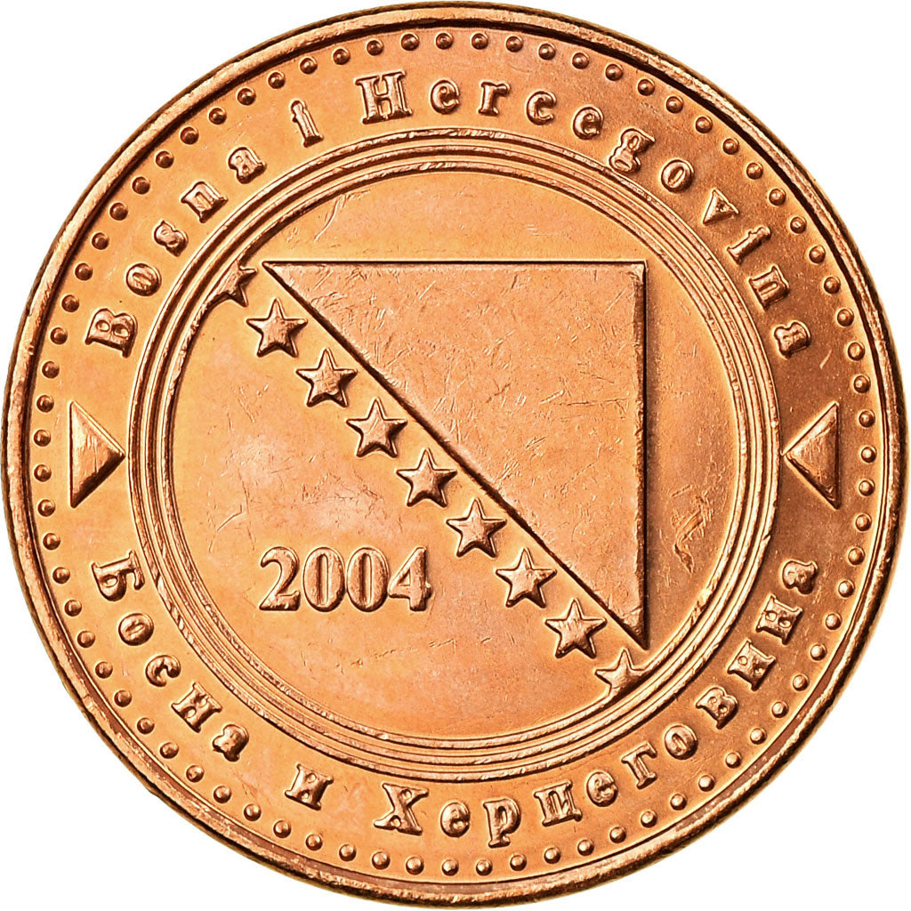 Moneta, Bosnia - Erzegovina, 10 Feninga, 2004, SPL-, Acciaio placcato rame