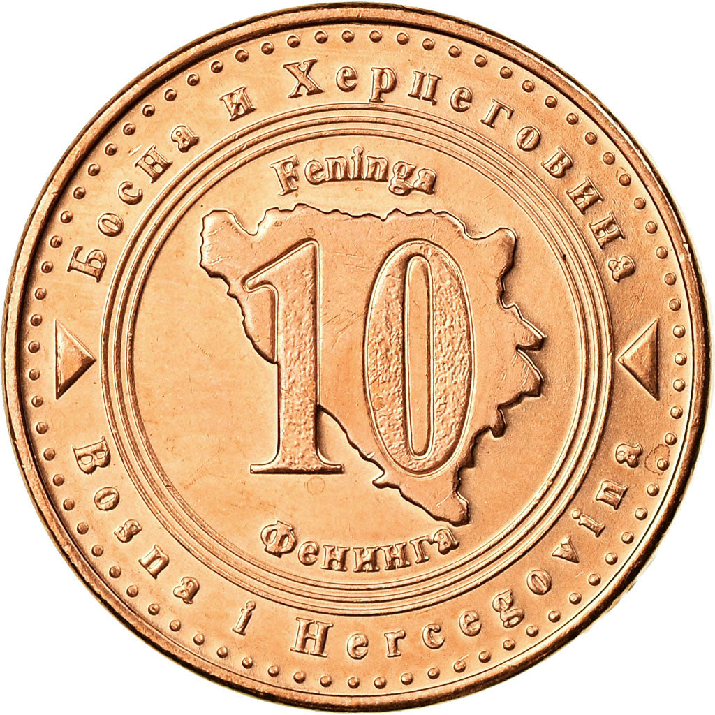 Moneta, Bosnia - Erzegovina, 10 Feninga, 2004, SPL-, Acciaio placcato rame