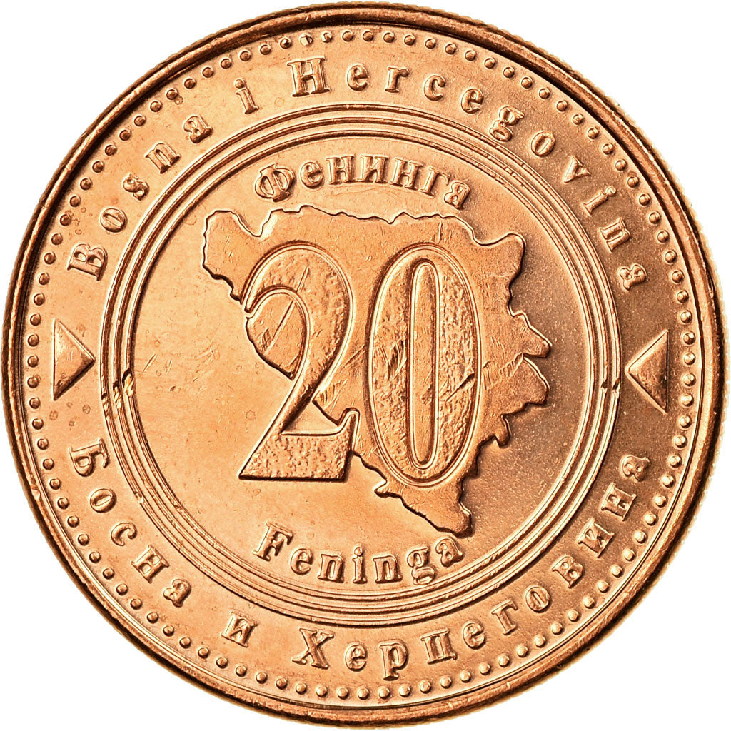 Münze, Bosnia - Herzegovina, 20 Feninga, 2004, VZ, Copper Plated Steel, KM:116