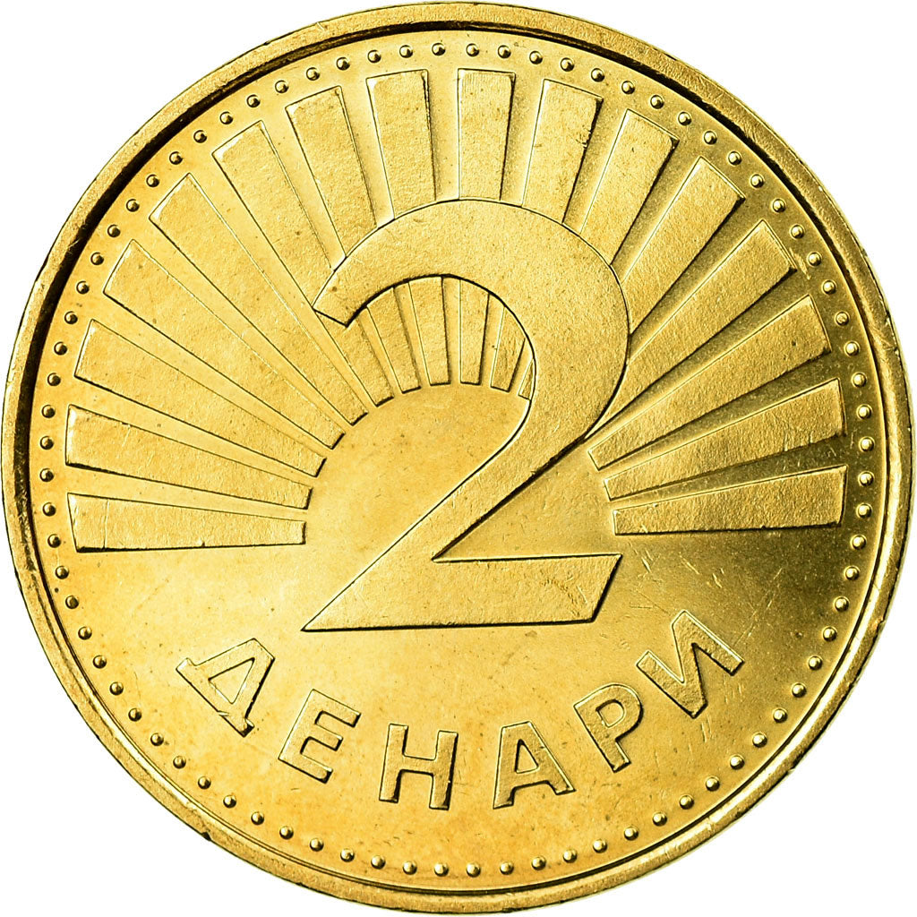 Coin, Macedonia, 2 Denari, 2006, AU(55-58), Brass, KM:3