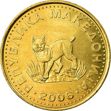 Coin, Macedonia, 5 Denari, 2006, AU(55-58), Brass, KM:4