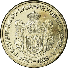 Moneta, Serbia, 10 Dinara, 2006, AU(55-58), Miedź-Nikiel-Cynk, KM:41