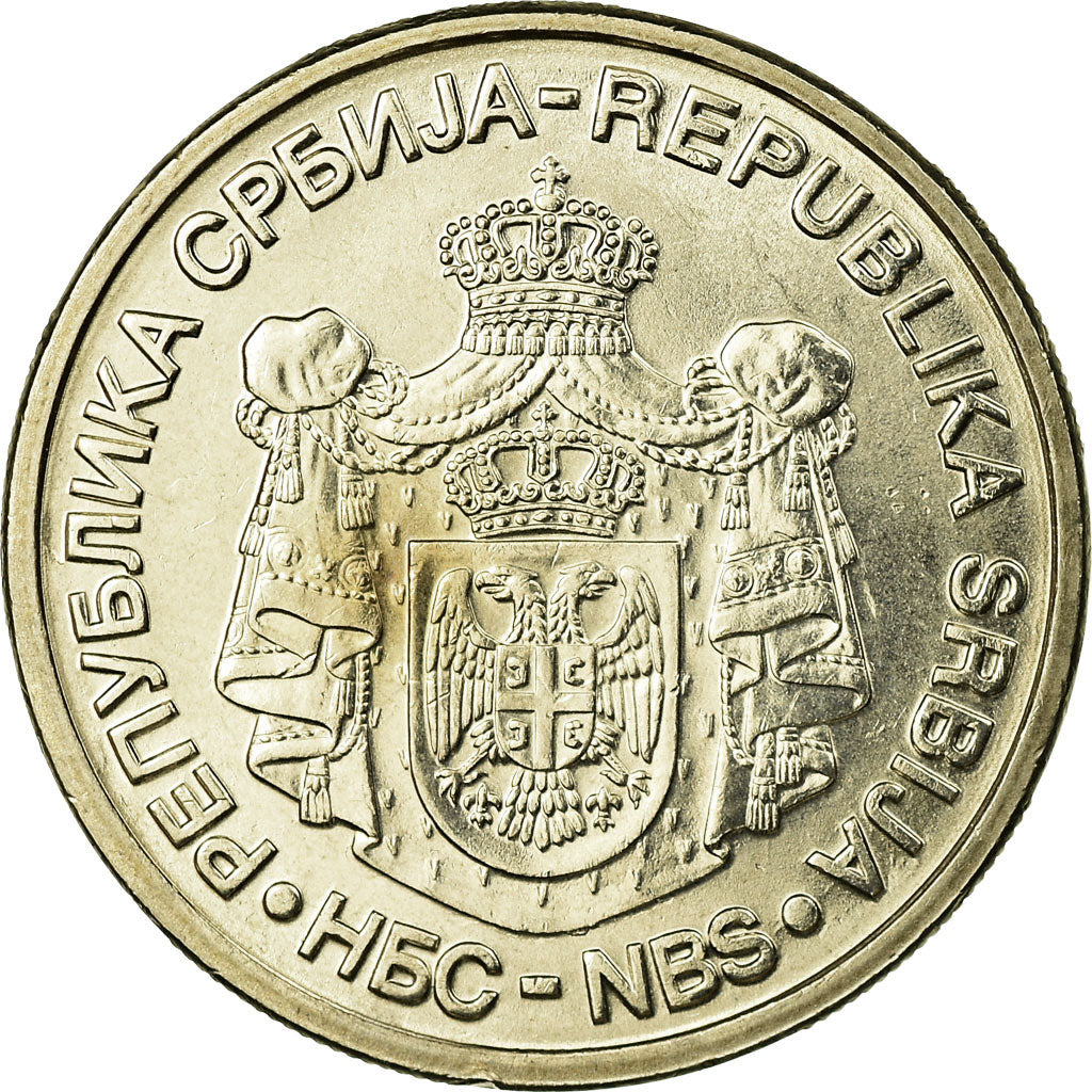 Coin, Serbia, 20 Dinara, 2006, AU(55-58), Copper-Nickel-Zinc, KM:42
