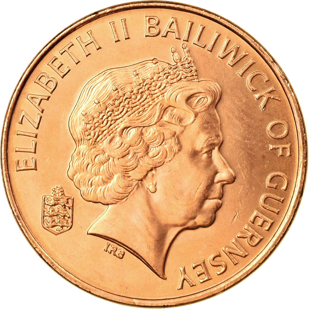 Munten, Guernsey, Elizabeth II, 2 Pence, 2003, British Royal Mint, PR, Copper