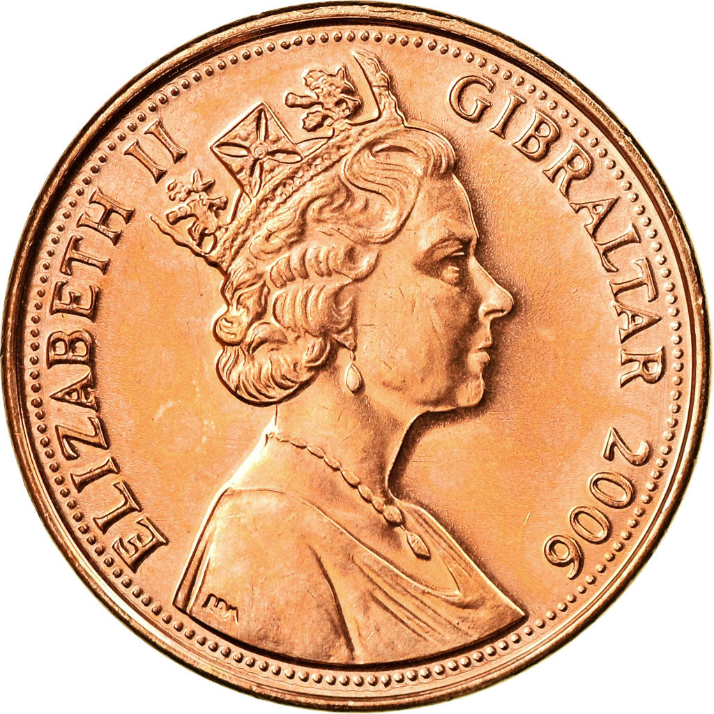 Coin, Gibraltar, Elizabeth II, 2 Pence, 2006, Pobjoy Mint, MS(63), Copper Plated