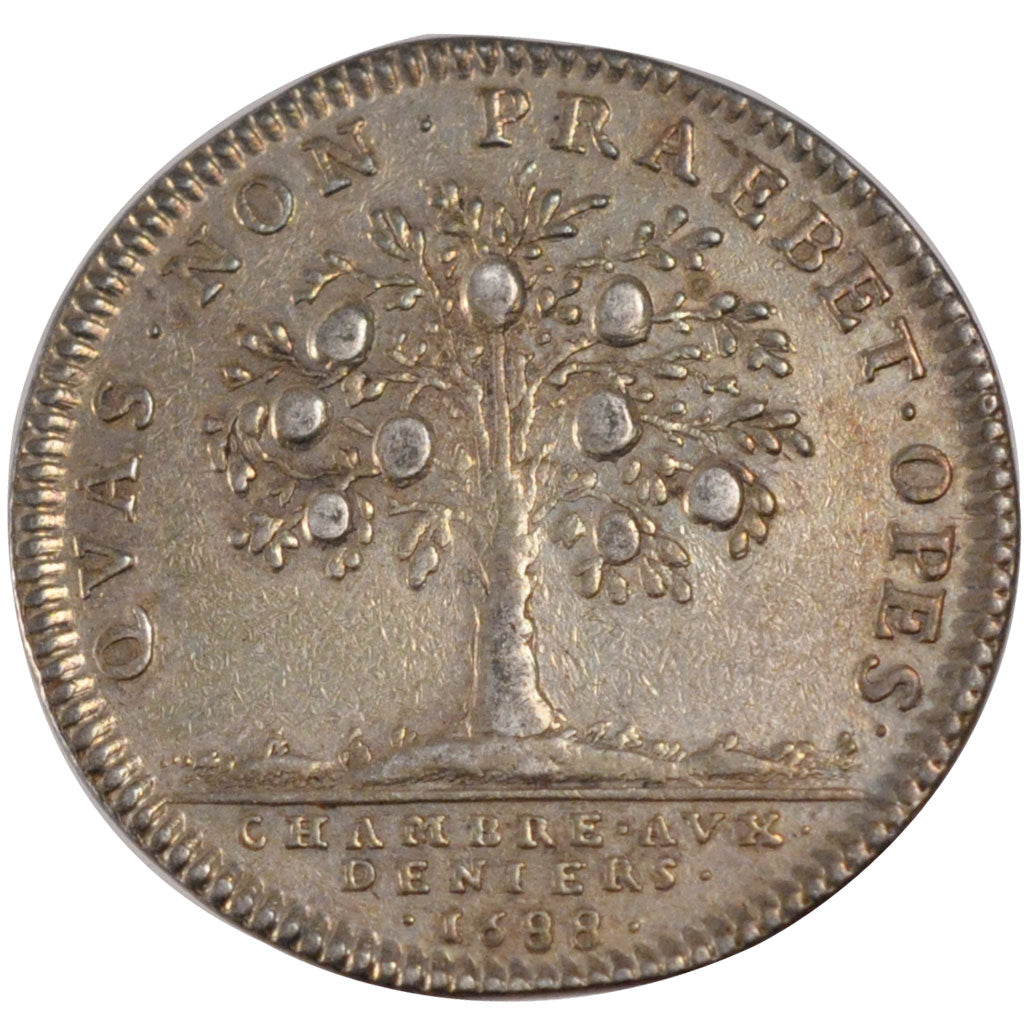 France, Royal, Token, 1688, AU(55-58), Silver, Feuardent #2395, 7.34