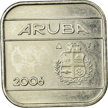 Moeda, Aruba, Beatrix, 50 Cents, 2006, Utrecht, AU(55-58), Aço Ligado a