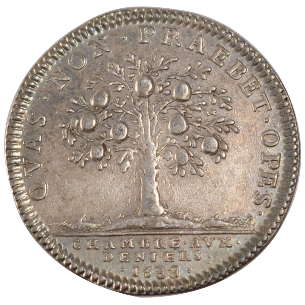 France, Royal, Token, 1688, AU(55-58), Silver, Feuardent #2395, 7.02