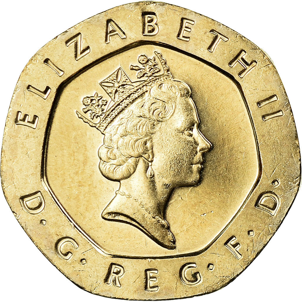 Coin, Great Britain, Elizabeth II, 20 Pence, 1997, MS(63), Copper-nickel, KM:939