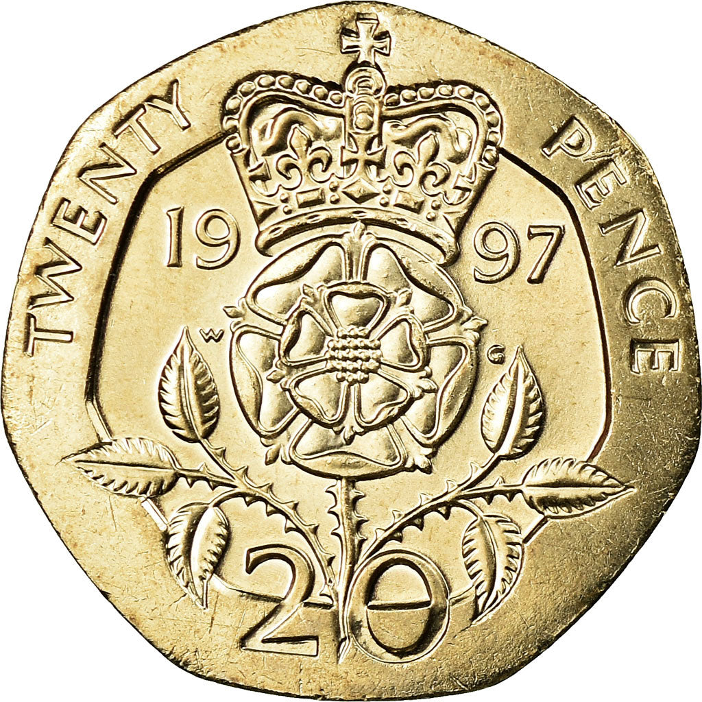 Coin, Great Britain, Elizabeth II, 20 Pence, 1997, MS(63), Copper-nickel, KM:939