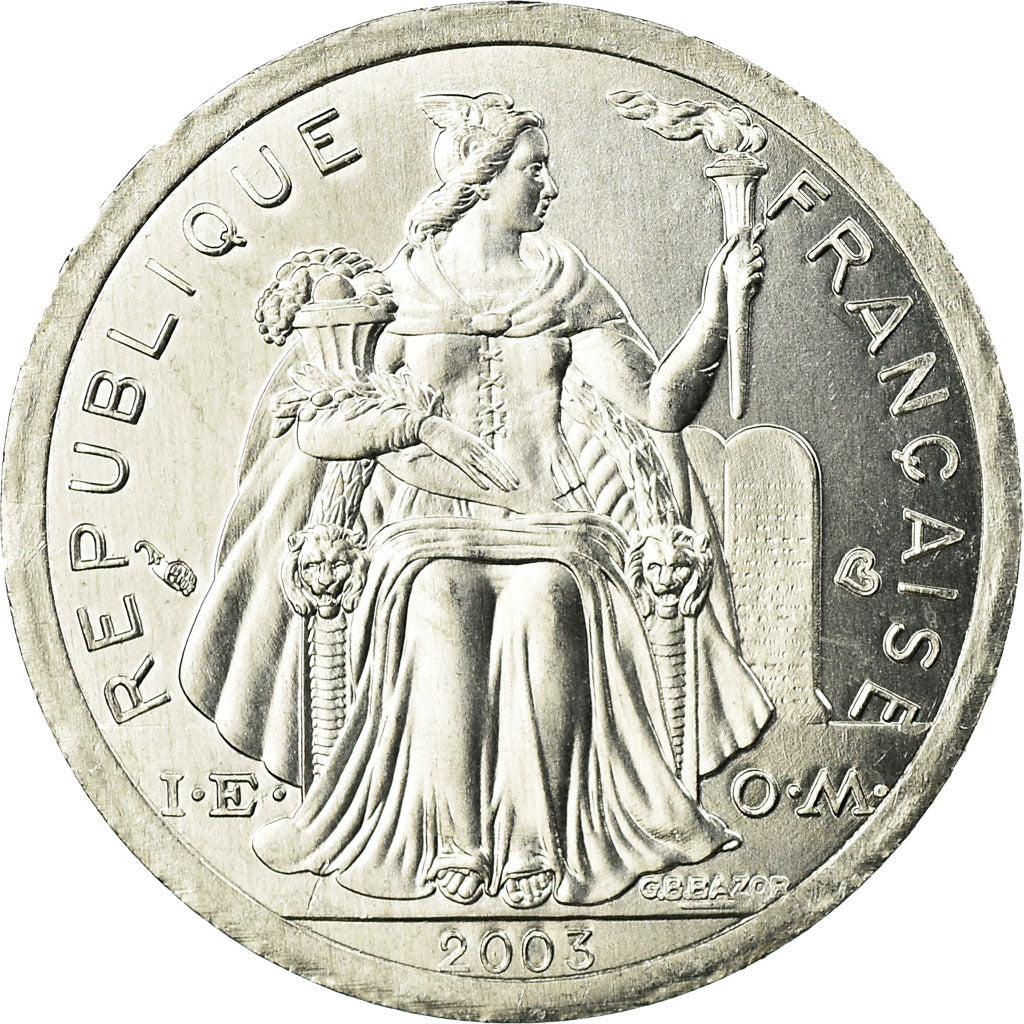 Coin, French Polynesia, Franc, 2003, Paris, MS(63), Aluminum, KM:11