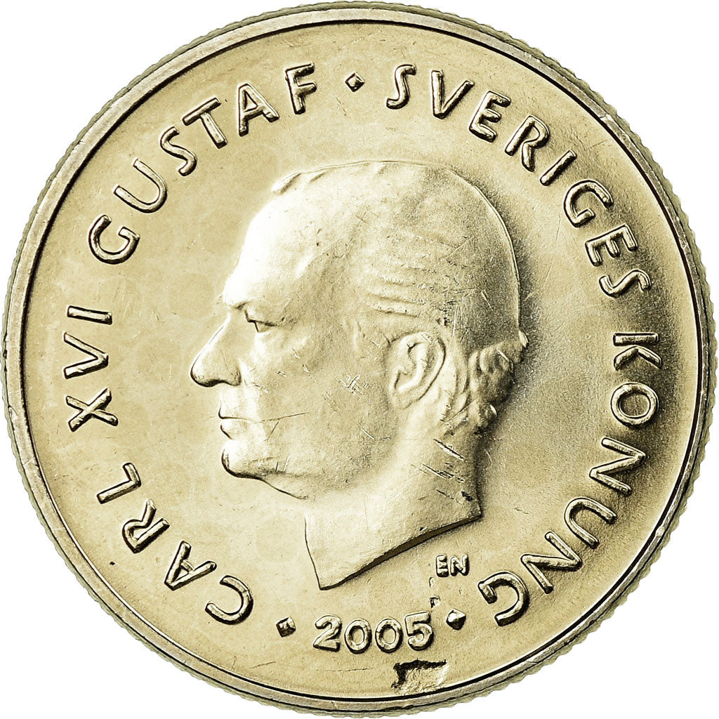 Coin, Sweden, Carl XVI Gustaf, Krona, 2005, Eskilstuna, MS(63), Copper-nickel