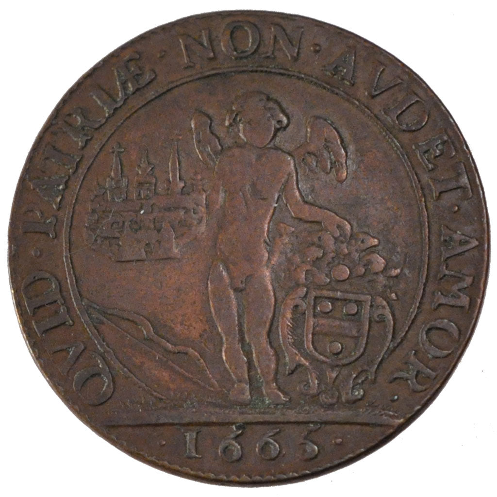 France, Royal, Token, 1665, EF(40-45), Copper, 7.07