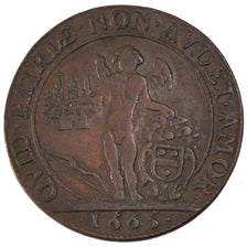 France, Royal, Token, 1665, EF(40-45), Copper, 7.07