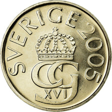 Coin, Sweden, Carl XVI Gustaf, 5 Kronor, 2005, MS(63), Copper-Nickel Clad