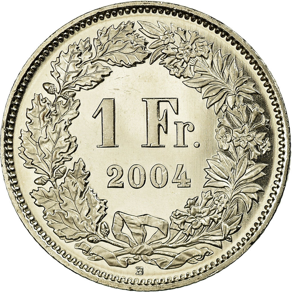 Coin, Switzerland, Franc, 2004, Bern, MS(63), Copper-nickel, KM:24a.3