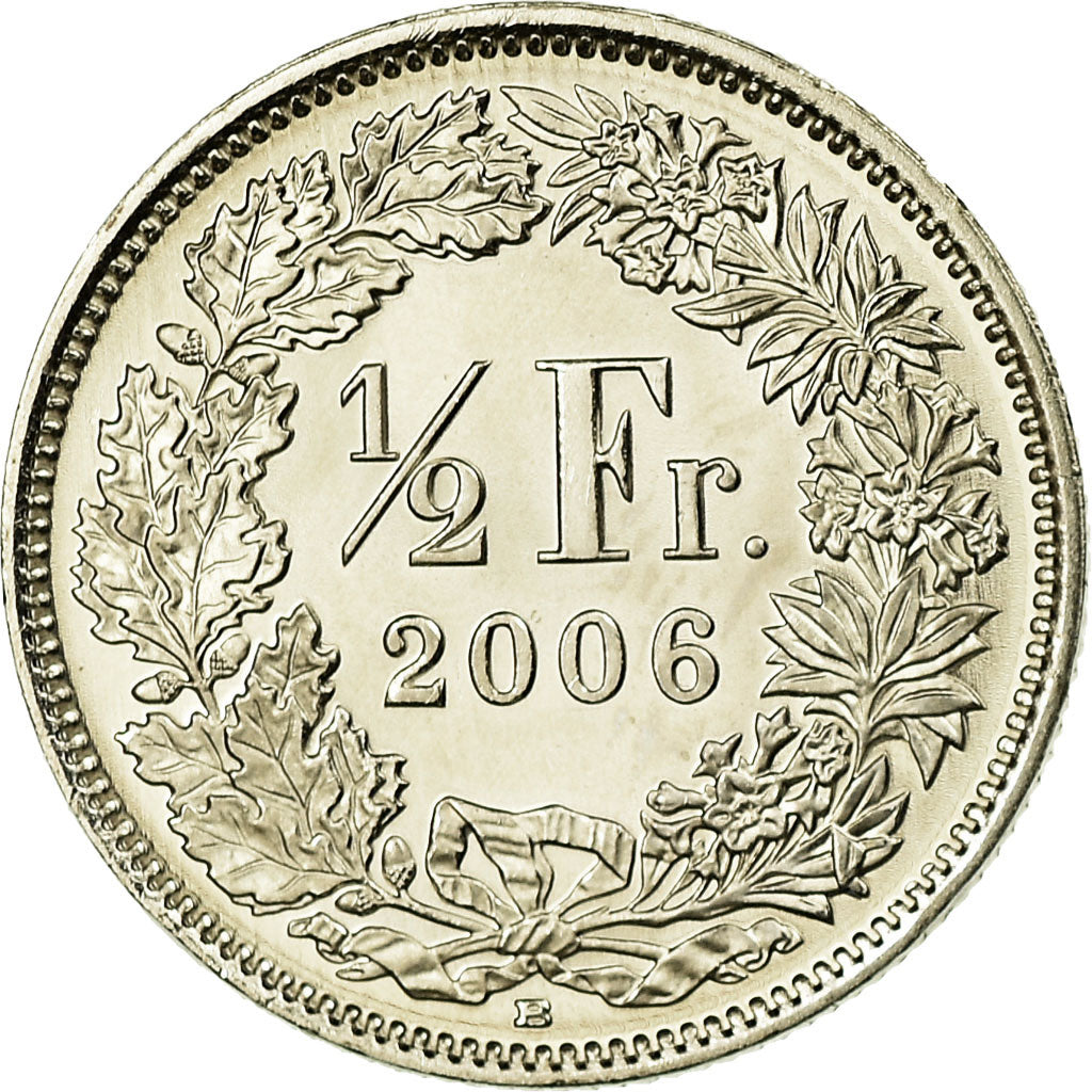 Coin, Switzerland, 1/2 Franc, 2006, Bern, MS(63), Copper-nickel, KM:23a.3