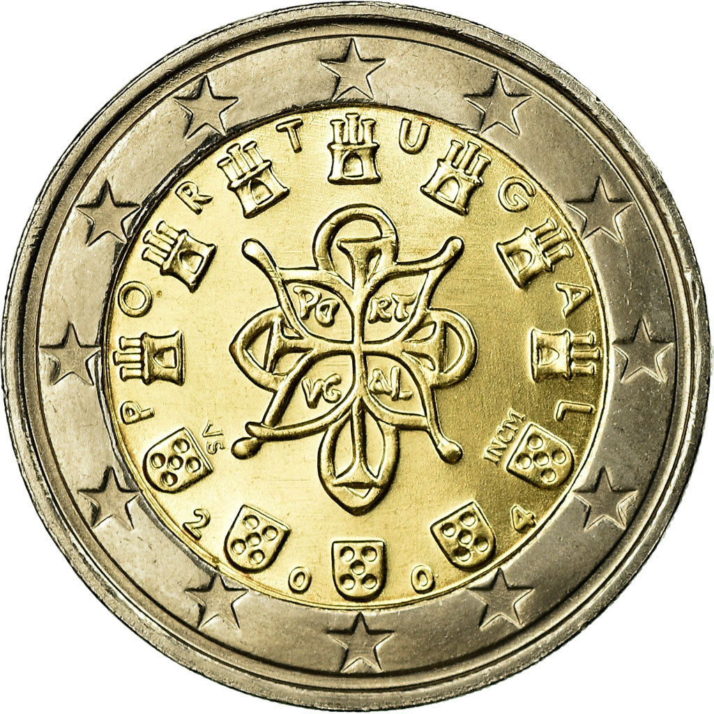 Portugal, 2 Euro, 2004, MS(63), Bi-Metallic, KM:747