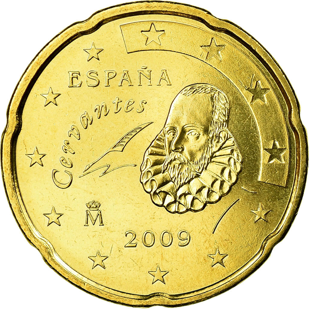 Spagna, 20 Euro Cent, 2009, SPL, Ottone, KM:1071
