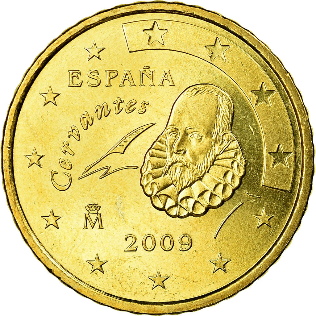 Spagna, 50 Euro Cent, 2009, SPL, Ottone, KM:1072