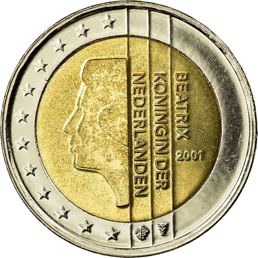 Paesi Bassi, 2 Euro, 2001, SPL, Bi-metallico, KM:241