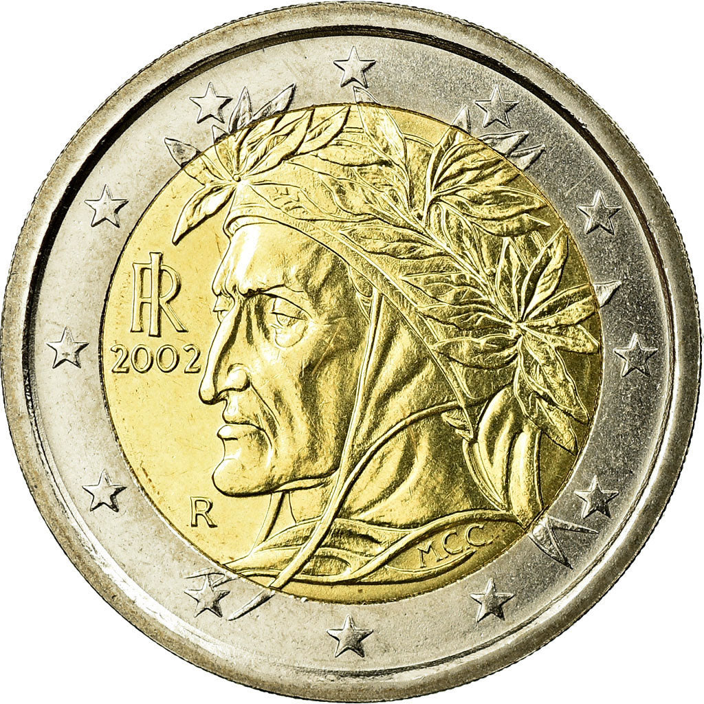 Itália, 2 Euro, 2002, MS(63), Bimetálico, KM:217