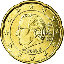 Belgium, 20 Euro Cent, 2008, MS(63), Brass, KM:278