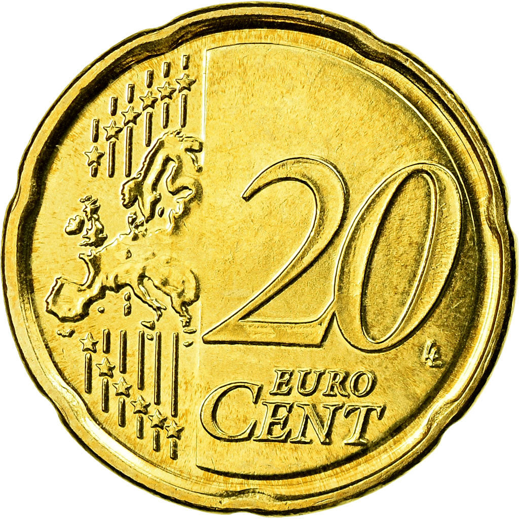 Belgium, 20 Euro Cent, 2008, MS(63), Brass, KM:278