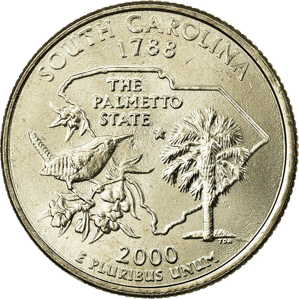 Coin, United States, South Carolina, Quarter, 2000, U.S. Mint, Philadelphia