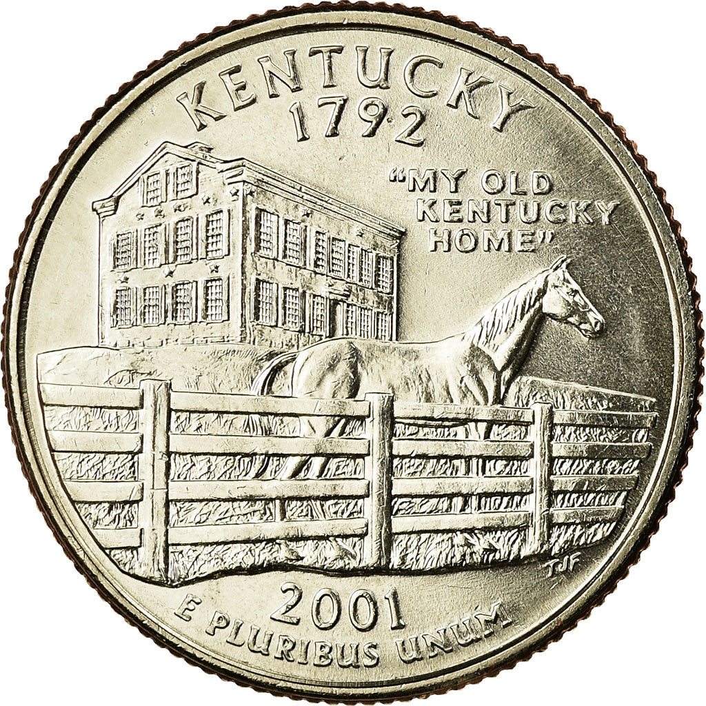 Coin, United States, Kentucky, Quarter, 2001, U.S. Mint, Philadelphia, MS(63)