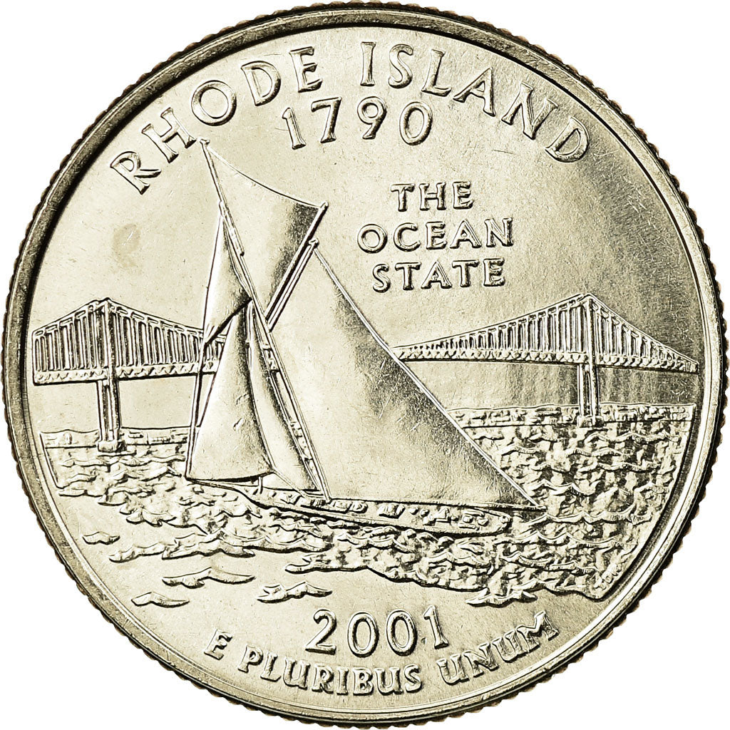 Coin, United States, Rhode Island, Quarter, 2001, U.S. Mint, Denver, MS(63)