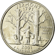 Coin, United States, Vermont, Quarter, 2001, U.S. Mint, Denver, MS(63)