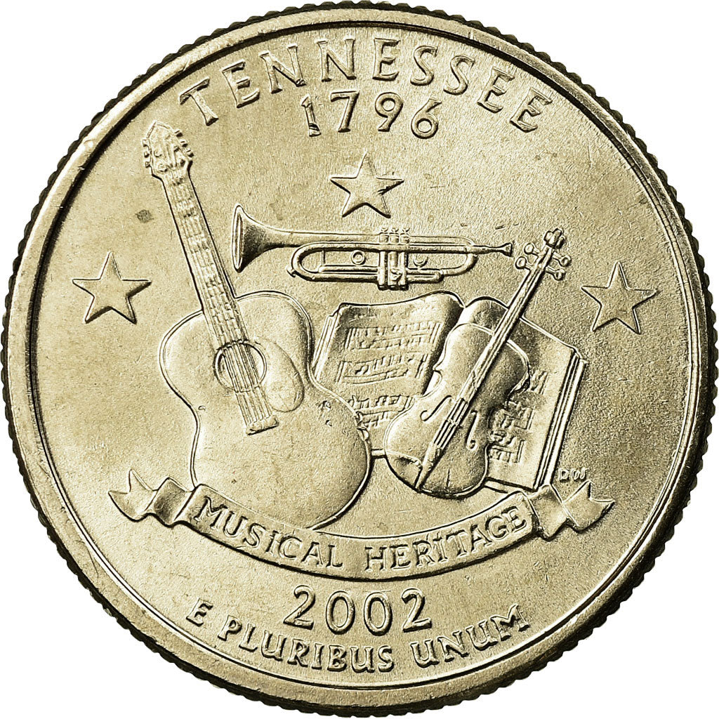 Moneta, Stati Uniti, Tennessee, Quarter, 2002, U.S. Mint, Philadelphia, SPL