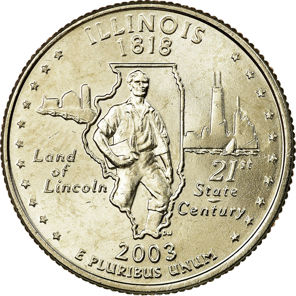 Coin, United States, Illinois, Quarter, 2003, U.S. Mint, Philadelphia, MS(63)