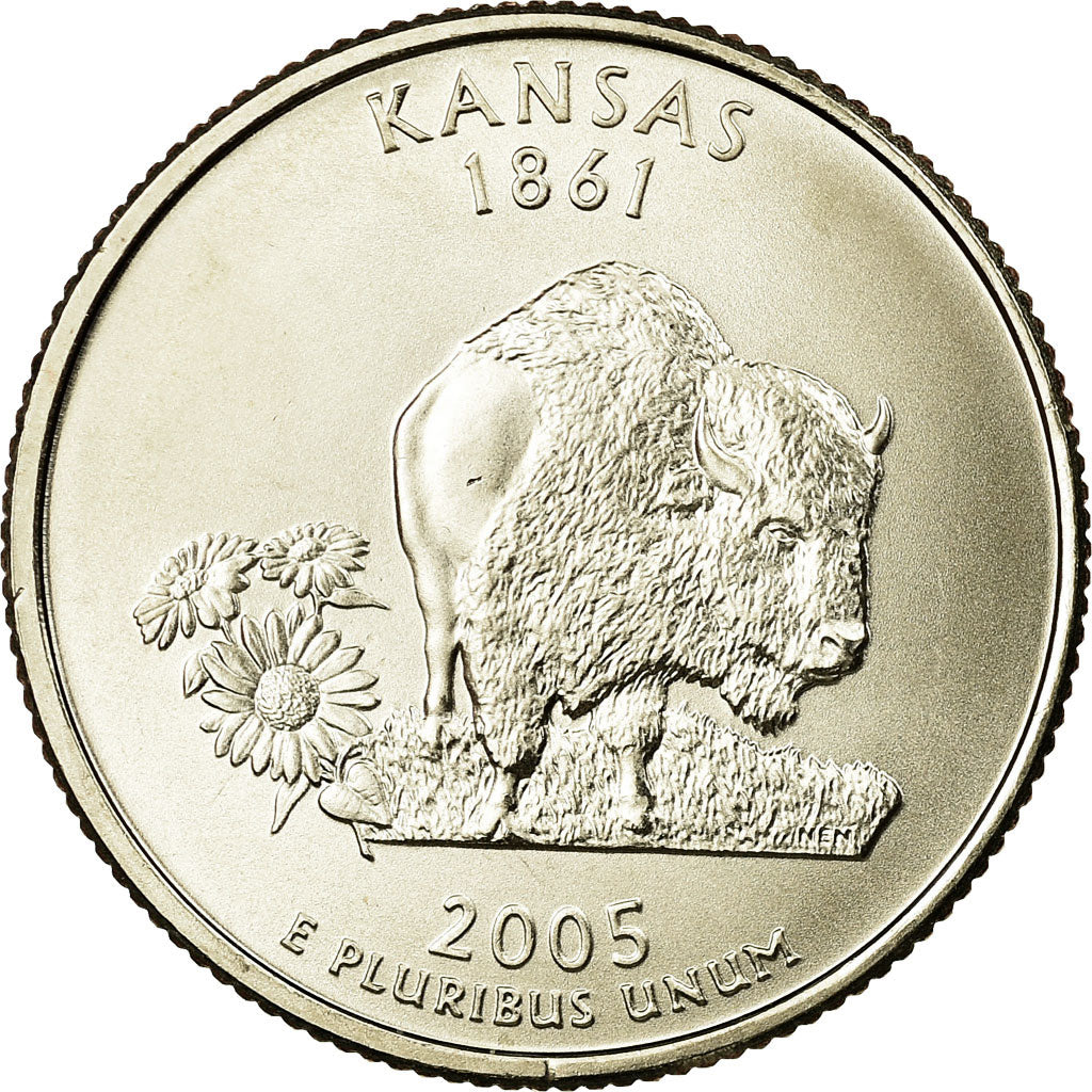 Coin, United States, Kansas, Quarter, 2005, U.S. Mint, Philadelphia, MS(63)