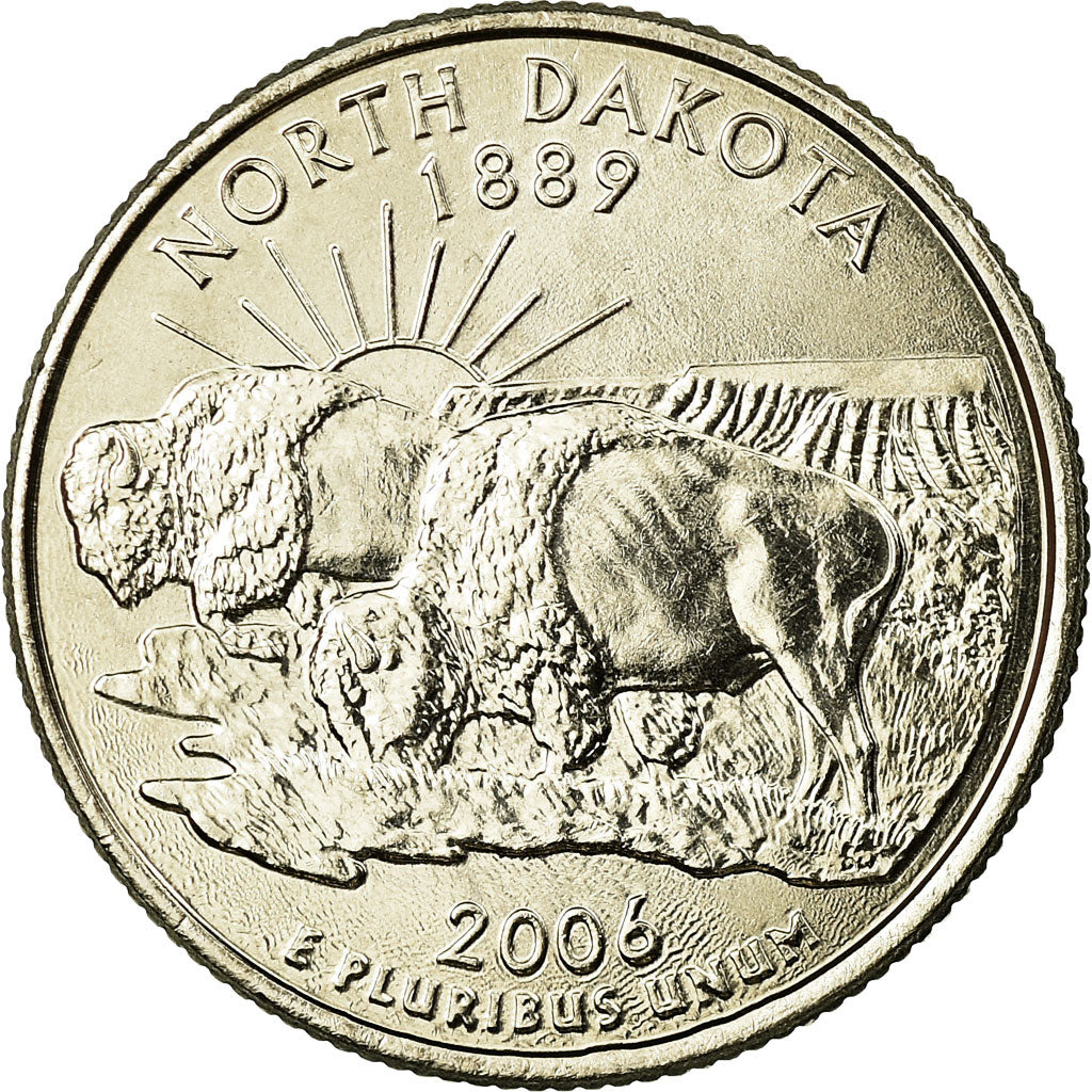 Münze, Vereinigte Staaten, North Dakota, Quarter, 2006, U.S. Mint, Denver, UNZ