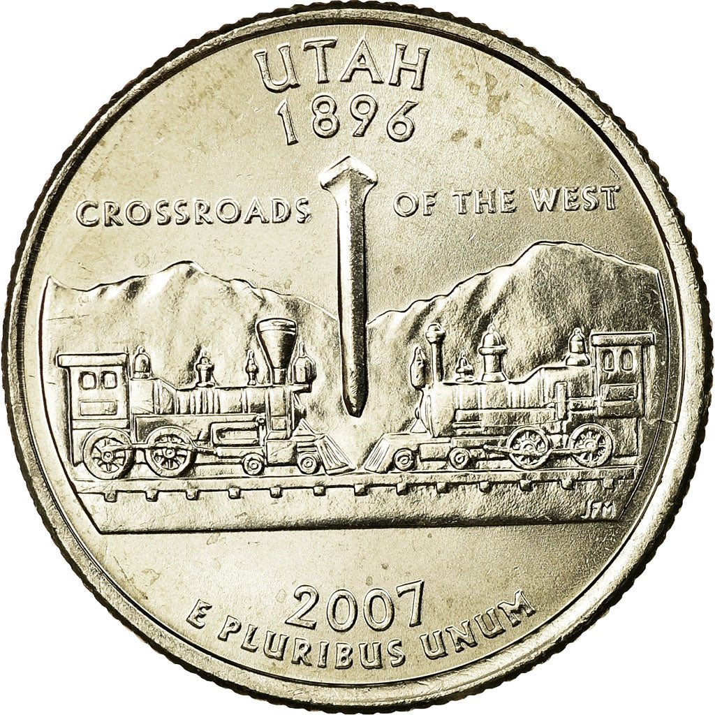 Coin, United States, Utah, Quarter, 2007, U.S. Mint, Philadelphia, MS(63)