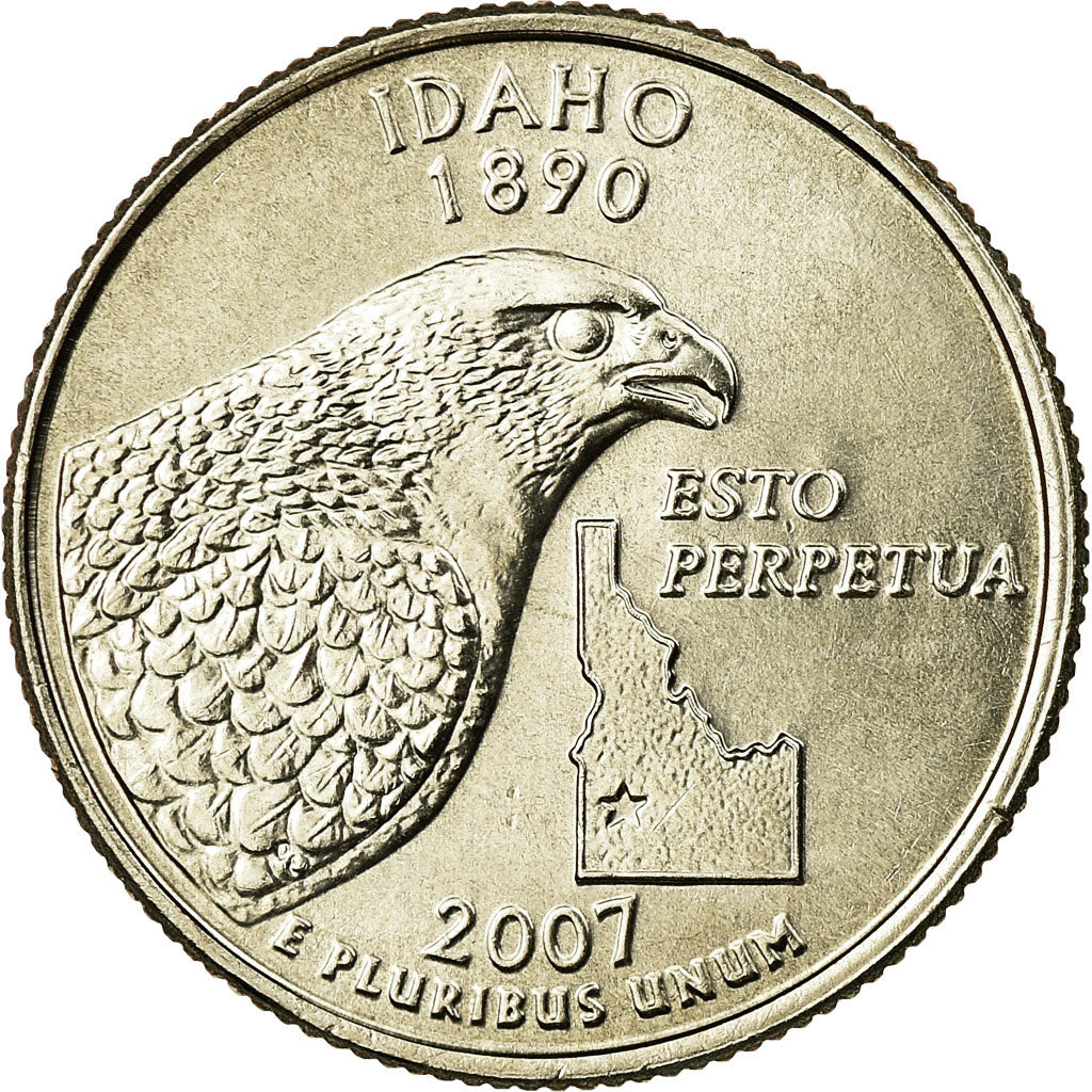 Coin, United States, Idaho, Quarter, 2007, U.S. Mint, Denver, MS(63)