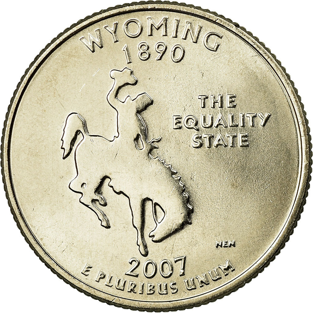 Coin, United States, Wyoming, Quarter, 2007, U.S. Mint, Denver, MS(63)