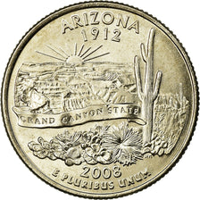 Coin, United States, Arizona, Quarter, 2008, U.S. Mint, Philadelphia, MS(63)