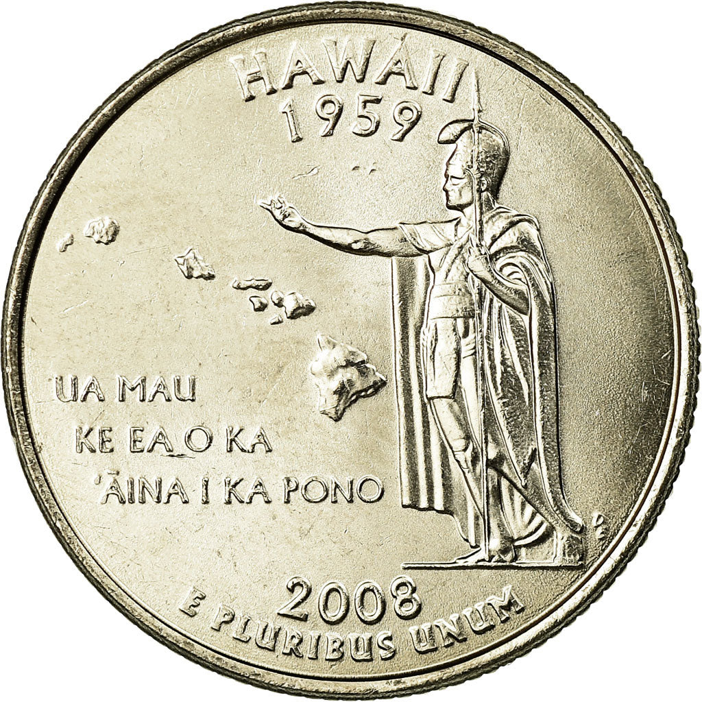 Coin, United States, Hawaii, Quarter, 2008, U.S. Mint, Denver, MS(63)