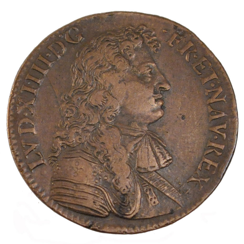 France, Royal, Token, 1669, EF(40-45), Copper, Feuardent #668, 8.04