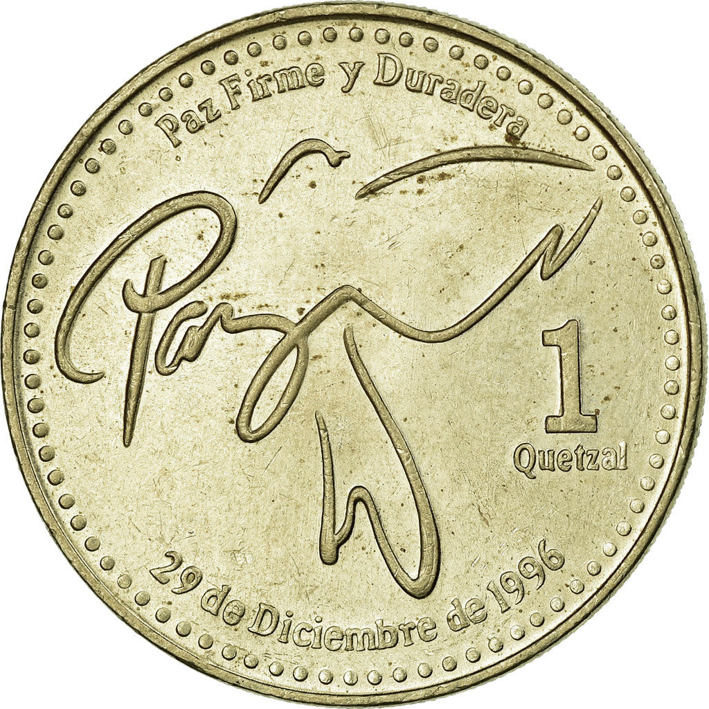 Coin, Guatemala, Quetzal, 2001, AU(55-58), Nickel-brass, KM:284