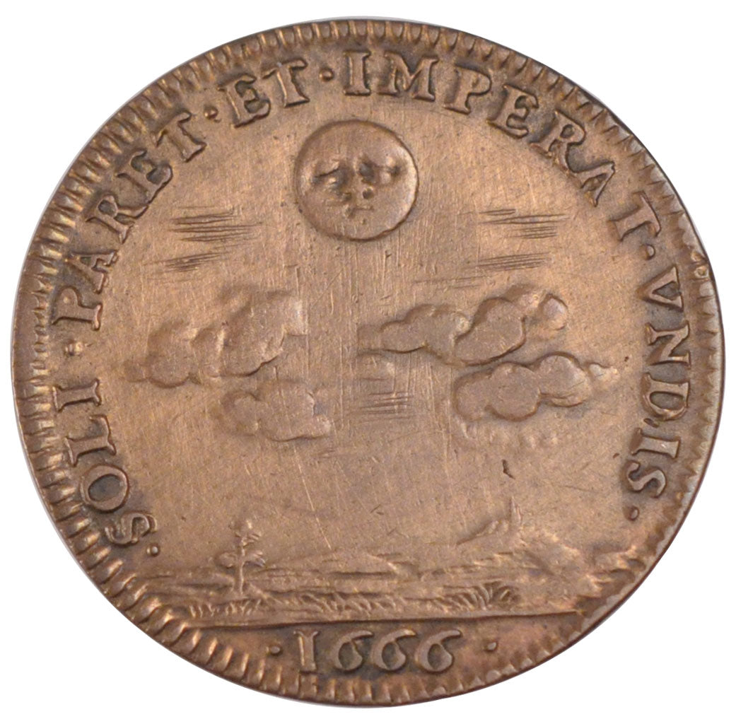 France, Royal, Token, 1666, EF(40-45), Copper, Feuardent #1192, 6.90