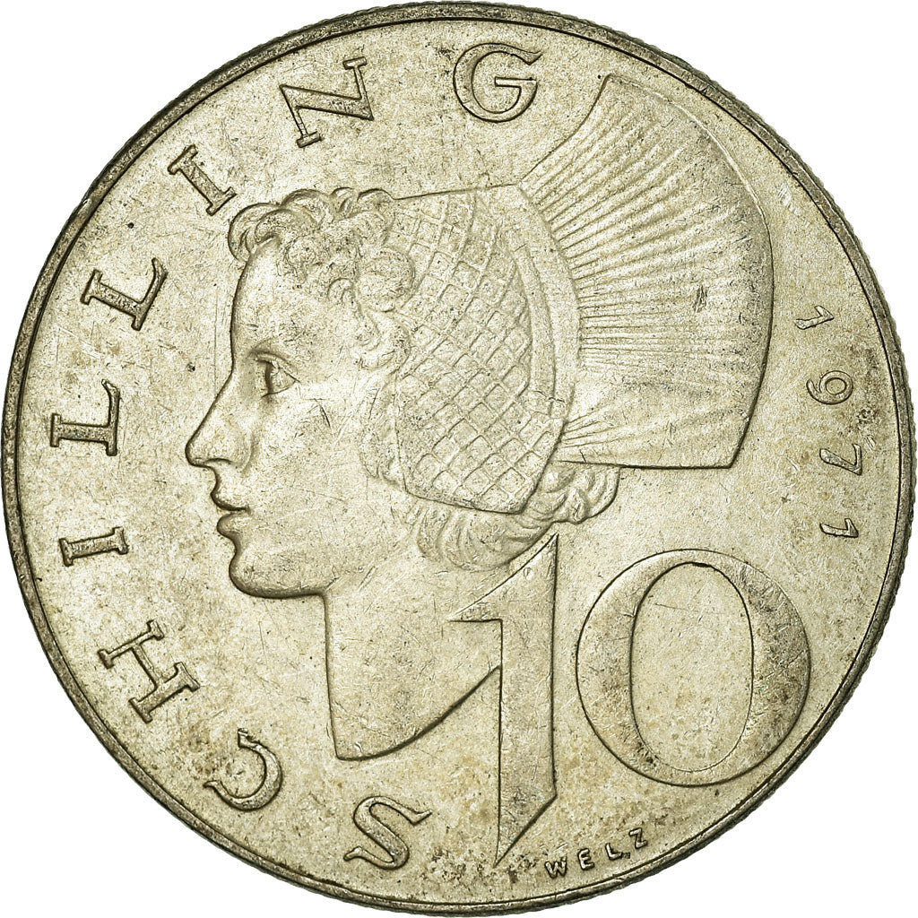 Moneta, Austria, 10 Schilling, 1971, EF(40-45), Srebro, KM:2882