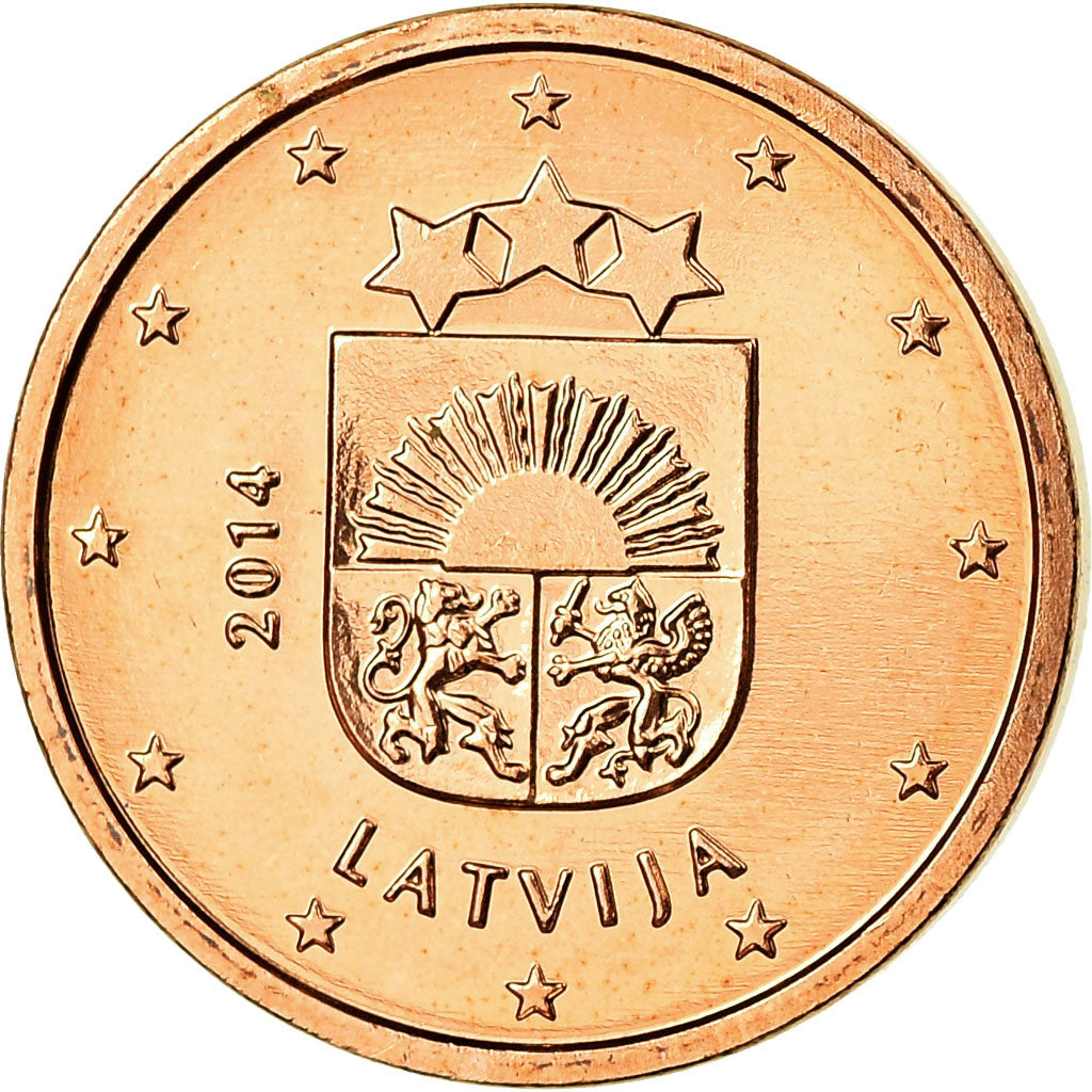 Latvia, Euro Cent, 2014, MS(63), Copper Plated Steel